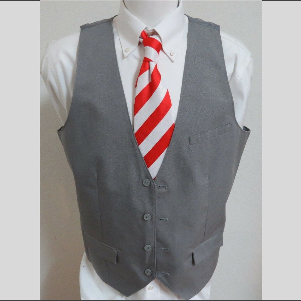 Sz XL Gray Structure Mens Cotton #104T Suit Vest